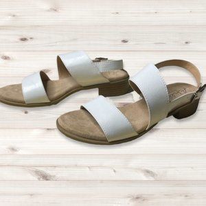 𝅺White Abella Blair  Asymmetrical Strapped Sandals | Size 7